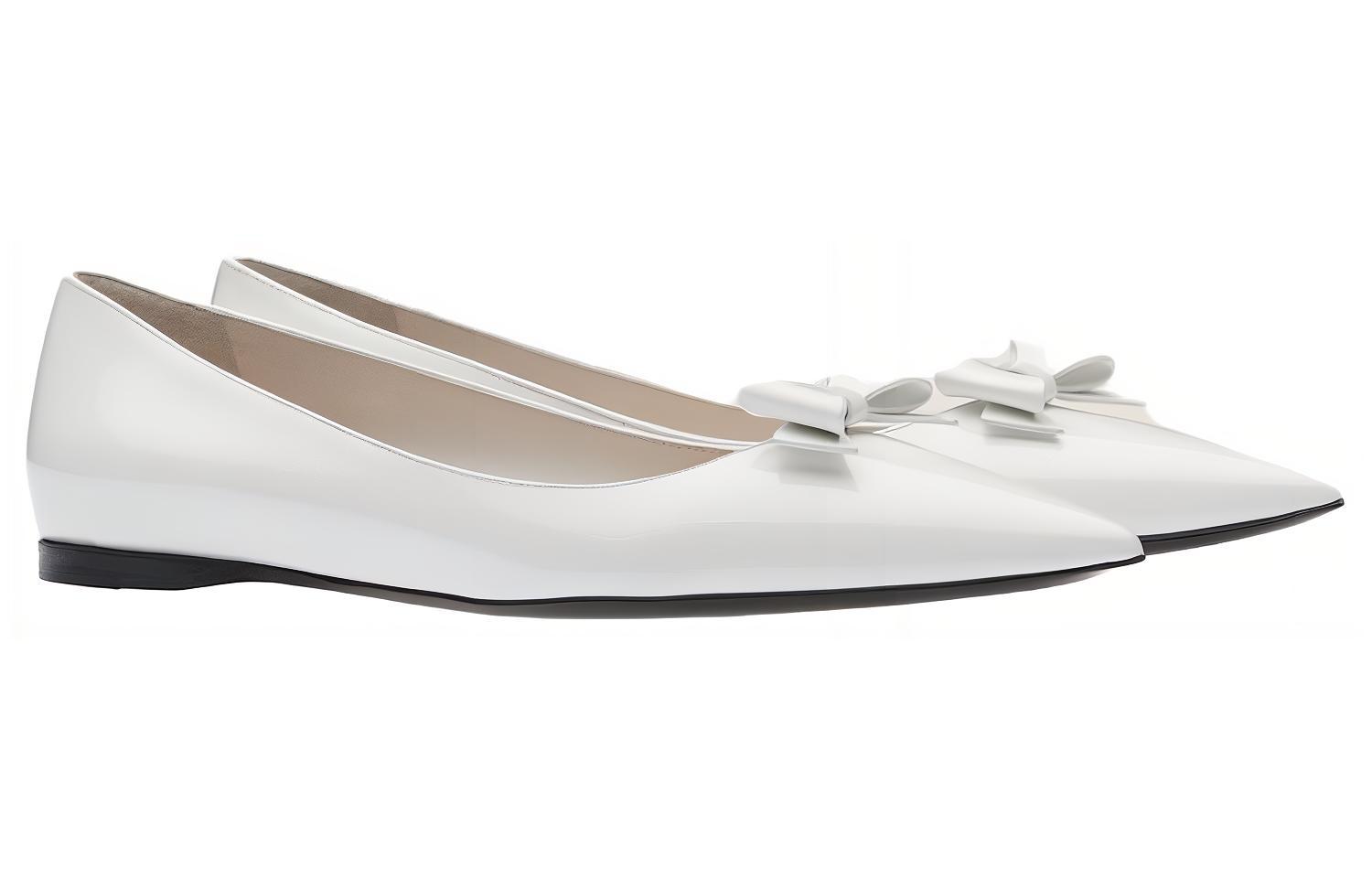 (W) MIU MIU Patent Leather Ballet Flats 'White' 圖 3