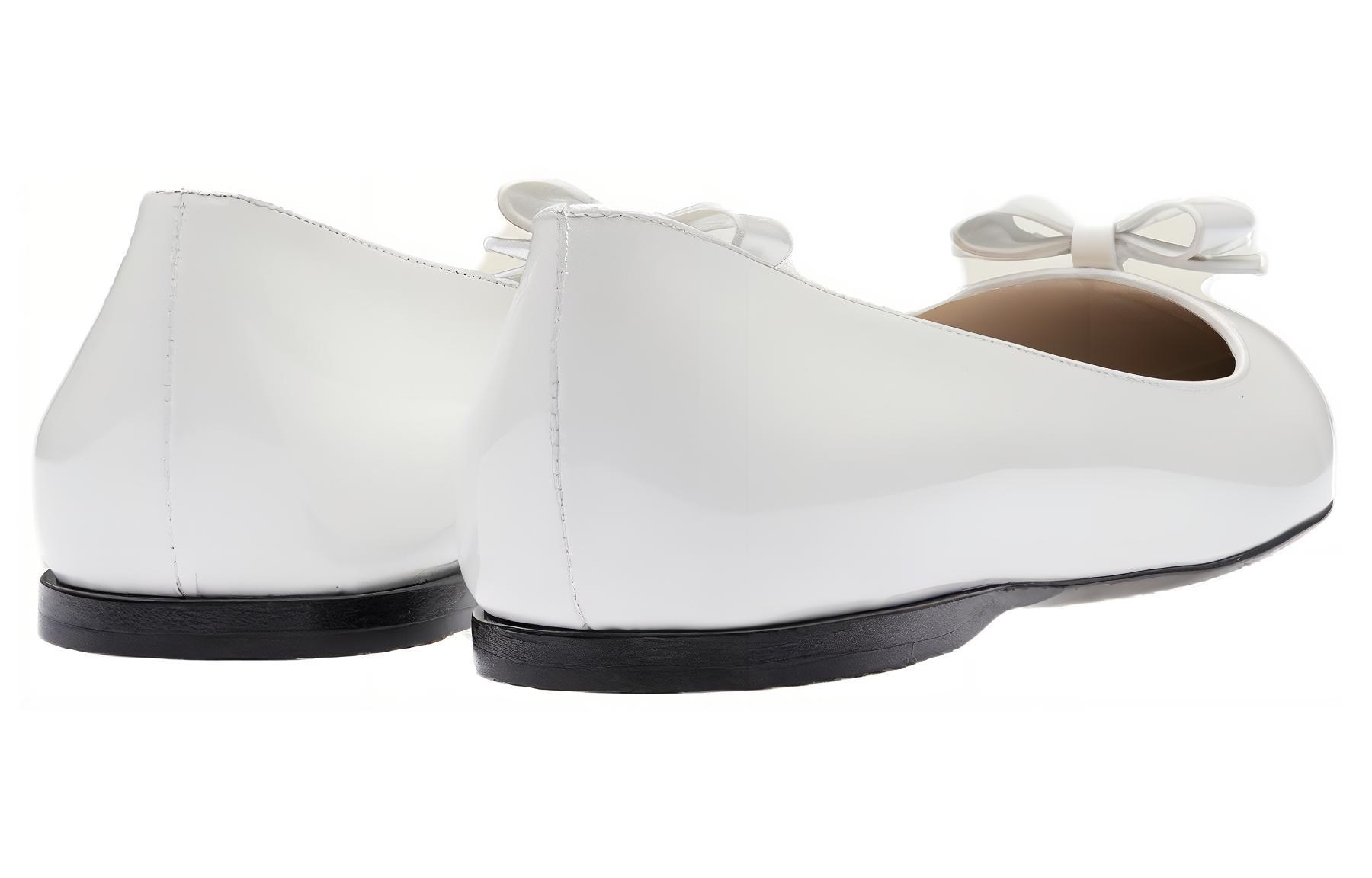 (W) MIU MIU Patent Leather Ballet Flats 'White' 圖 4