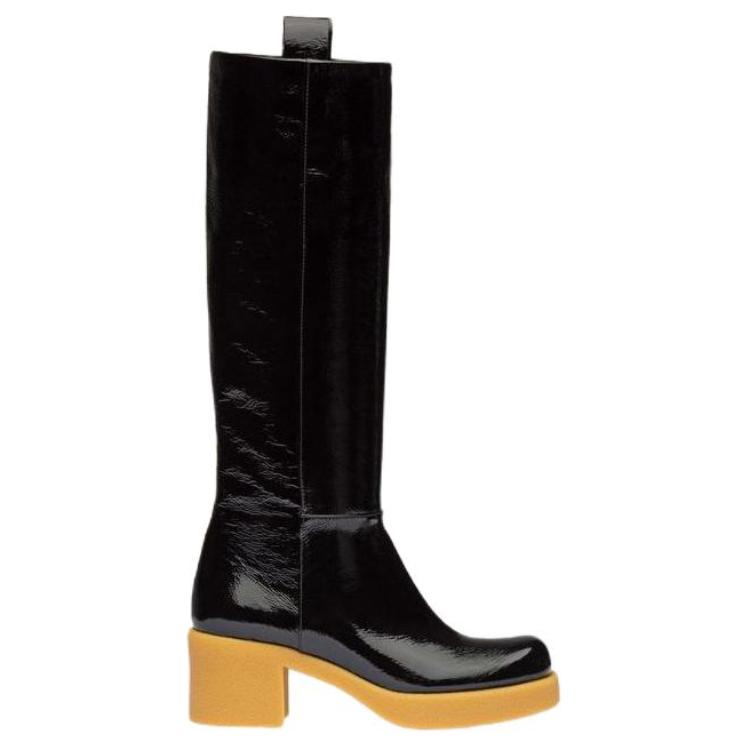 (W) MIU MIU Patent Leather Boots 'Black' 圖 2