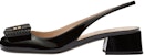 (W) MIU MIU Kulit Patent Gelang Tumit Chunky Slide 'Fesyen Hitam' 5I808D_XV4_F0002_F_DX35