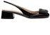 (W) MIU MIU Kulit Patent Gelang Tumit Chunky Slide 'Fesyen Hitam' 5I808D_XV4_F0002_F_DX35