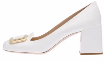 (Women) MIU MIU Patent Leather Chunky Heel 'White Fashion Slip-On' 5I803D_069_F0009_F_065 (Women) MIU MIU Patent Leather Chunky Heel 'White Fashion Slip-On' 5I803D_069_F0009_F_065