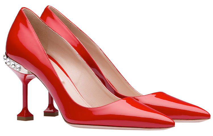 (W) MIU MIU Patent Leather Crystal High-Heels 'Red Crystal' 圖 3