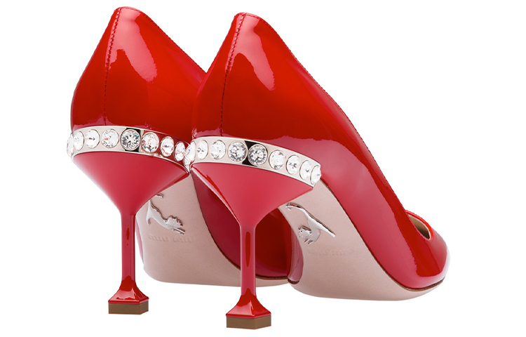 (W) MIU MIU Patent Leather Crystal High-Heels 'Red Crystal' 圖 4