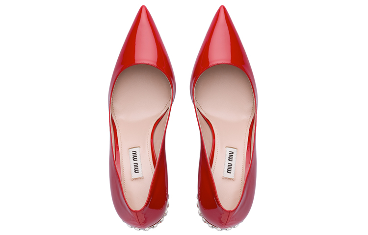 (W) MIU MIU Patent Leather Crystal High-Heels 'Red Crystal' 圖 5