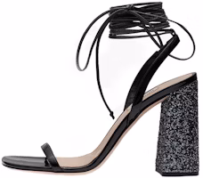 (Women) MIU MIU Patent Leather Glitter Peep Toe Sandals 'Black Fashion' 5X857D_52O_F0N11_F_M100 (Women) MIU MIU Patent Leather Glitter Peep Toe Sandals 'Black Fashion' 5X857D_52O_F0N11_F_M100