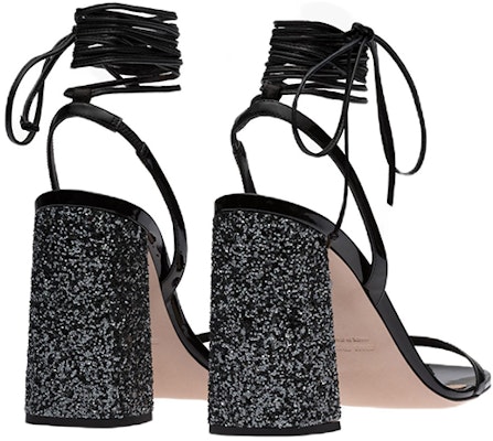 (W) MIU MIU Sandal Tumit Tinggi Berkilat Kulit Hitam 'Fesyen Peep Toe' 5X857D_52O_F0N11_F_M100 Shop (W) MIU MIU Sandal Tumit Tinggi Berkilat Kulit Hitam 'Fesyen Peep Toe' 5X857D_52O_F0N11_F_M100