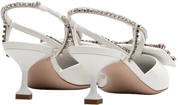 (W) MIU MIU High Heels Kulit Putih dengan Rincian Pita 5I537D_LXN_F0009_F_055 Shop (W) MIU MIU High Heels Kulit Putih dengan Rincian Pita 5I537D_LXN_F0009_F_055