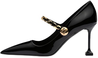 (Women) MIU MIU Patent Leather High Heels 'Black' 'Metal Chain' 5I814D_069_F0002_F_085 (Women) MIU MIU Patent Leather High Heels 'Black' 'Metal Chain' 5I814D_069_F0002_F_085