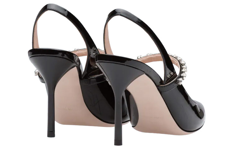 (W) MIU MIU Patent Leather High Heels 'Black Ribbon' 圖 4