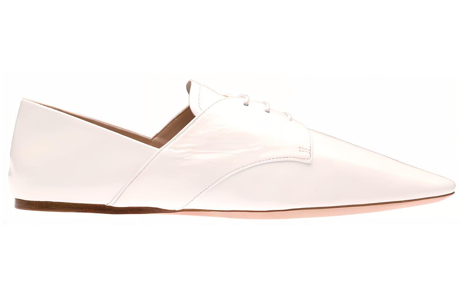 (W) MIU MIU Patent Leather Lace-Up Shoes 'White' 圖 2