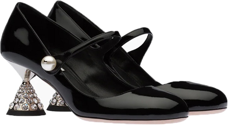 (W) MIU MIU Tacones Mary Jane de Charol 'Tacón de Cristal Negro' 5I667D_XUW_F0002_F_065 Order (W) MIU MIU Tacones Mary Jane de Charol 'Tacón de Cristal Negro' 5I667D_XUW_F0002_F_065