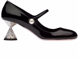 Order (W) MIU MIU Sepatu Kulit Mary Jane Hak Kristal Hitam 5I667D_XUW_F0002_F_065