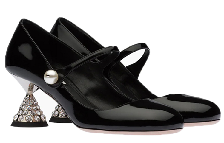 Lookbook (W) 미우미우 크리스탈 힐 블랙 에나멜 메리 제인 펌프스 5I667D_XUW_F0002_F_065