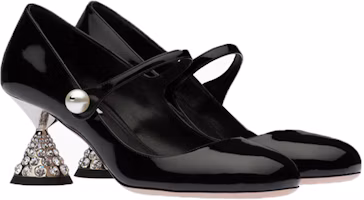 Lookbook (W) MIU MIU Sepatu Kulit Mary Jane Hak Kristal Hitam 5I667D_XUW_F0002_F_065