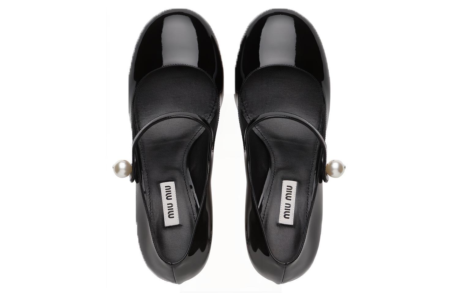 Purchase (W) 미우미우 크리스탈 힐 블랙 에나멜 메리 제인 펌프스 5I667D_XUW_F0002_F_065