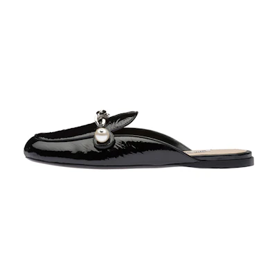 (W) MIU MIU Patent Leather Mules 'Black'