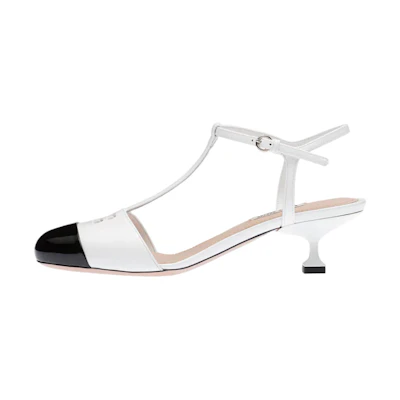 (W) MIU MIU Patent Leather Open Heel Sandals 'Black'