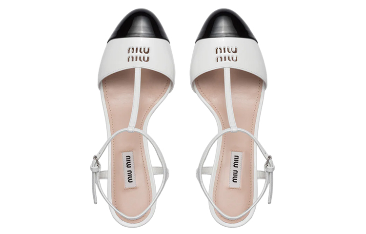 (W) MIU MIU Patent Leather Open Heel Sandals 'Black' 圖 4