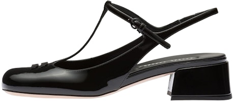 (Women) MIU MIU Patent Leather Peep-Toe High Heels 'Black Logo' 5I923D_XUW_F0002_F_035 (Women) MIU MIU Patent Leather Peep-Toe High Heels 'Black Logo' 5I923D_XUW_F0002_F_035
