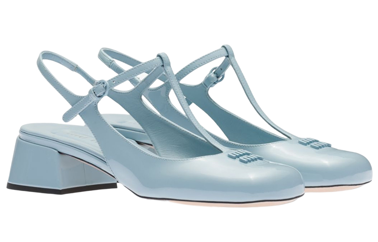 Lookbook (W) MIU MIU Zapatos de Tacón Peep-Toe de Charol 'Logo Azul Claro' 5I923D_XUW_F0012_F_035