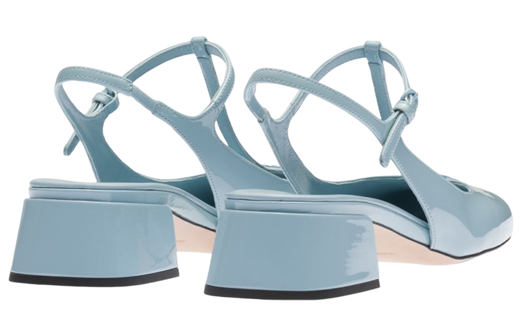 Purchase (W) MIU MIU Zapatos de Tacón Peep-Toe de Charol 'Logo Azul Claro' 5I923D_XUW_F0012_F_035