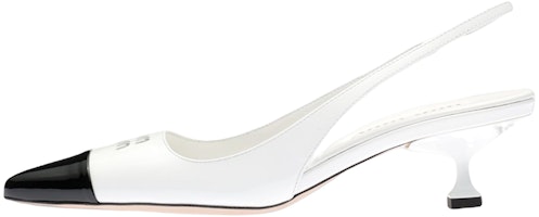 (Women) MIU MIU Patent Leather Perforated Logo Pointed High Heels 'White' 5I899D_ZHV_F0964_F_045 (Women) MIU MIU Patent Leather Perforated Logo Pointed High Heels 'White' 5I899D_ZHV_F0964_F_045