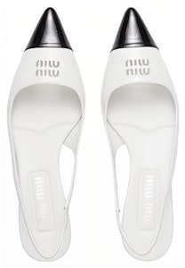 MIU MIU缪缪 漆皮 穿孔標誌 尖頭 高跟鞋 女款 白色 Shop MIU MIU缪缪 漆皮 穿孔標誌 尖頭 高跟鞋 女款 白色