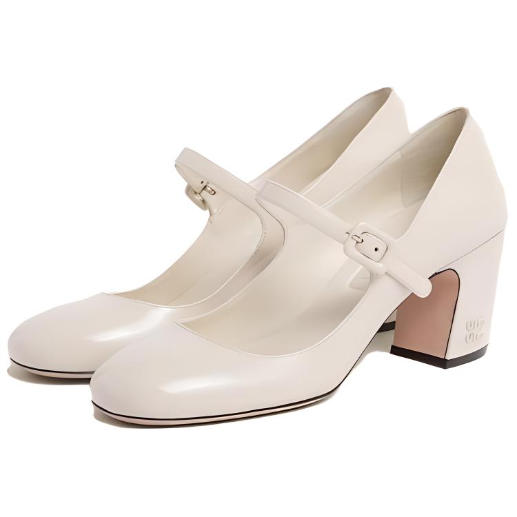 (W) MIU MIU Patent Leather Pumps 'Ivory Elegance' 圖 4