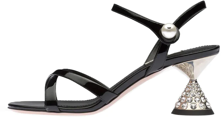 (W) MIU MIU Sandalia de Charol con Tacón de Cristal 'Moda Negra' 5X684D_XUW_F0002_F_065 Buy (W) MIU MIU Sandalia de Charol con Tacón de Cristal 'Moda Negra' 5X684D_XUW_F0002_F_065