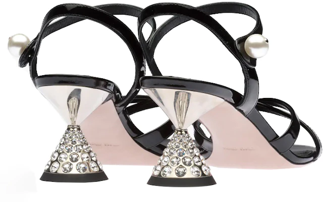 (W) MIU MIU Sandalia de Charol con Tacón de Cristal 'Moda Negra' 5X684D_XUW_F0002_F_065 Shop (W) MIU MIU Sandalia de Charol con Tacón de Cristal 'Moda Negra' 5X684D_XUW_F0002_F_065