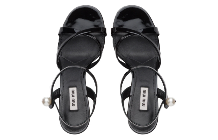Purchase (W) MIU MIU Sandalia de Charol con Tacón de Cristal 'Moda Negra' 5X684D_XUW_F0002_F_065