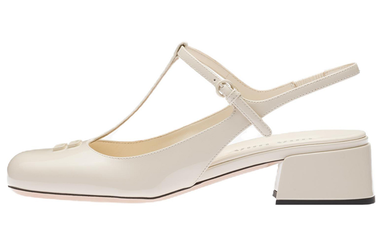 (Women) MIU MIU Patent Leather Slip-On High Heels 'Ivory White' 5I923D_XUW_F0304_F_035