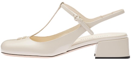 (Women) MIU MIU Patent Leather Slip-On High Heels 'Ivory White' 5I923D_XUW_F0304_F_035 (Women) MIU MIU Patent Leather Slip-On High Heels 'Ivory White' 5I923D_XUW_F0304_F_035