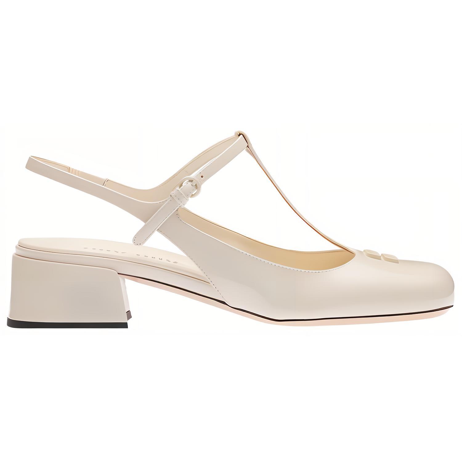 (W) MIU MIU Patent Leather Slip-On High Heels 'Ivory White' 圖 2