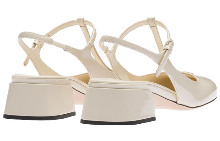 (W) MIU MIU Patent Leather Slip-On High Heels 'Ivory White' 圖 5