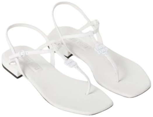 (W) MIU MIU Sandalia Blanca de Charol con una Correa 'Básico de Moda' 5Y895D_XUW_F0009_F_010 Lookbook (W) MIU MIU Sandalia Blanca de Charol con una Correa 'Básico de Moda' 5Y895D_XUW_F0009_F_010