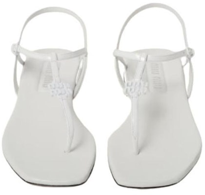 (W) MIU MIU Sandalia Blanca de Charol con una Correa 'Básico de Moda' 5Y895D_XUW_F0009_F_010 Shop (W) MIU MIU Sandalia Blanca de Charol con una Correa 'Básico de Moda' 5Y895D_XUW_F0009_F_010