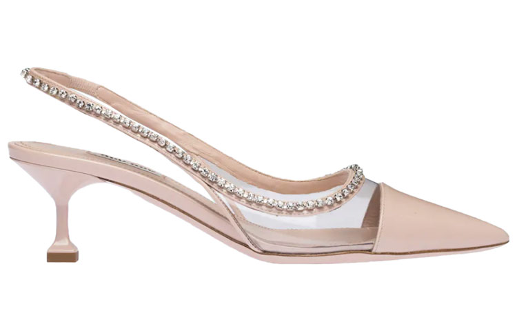 (W) MIU MIU Patent Vinyl Tie-Back High Heels 'Nude Pink' 圖 2