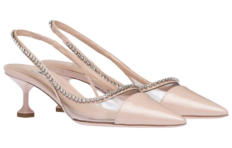 (W) MIU MIU Patent Vinyl Tie-Back High Heels 'Nude Pink' 圖 3