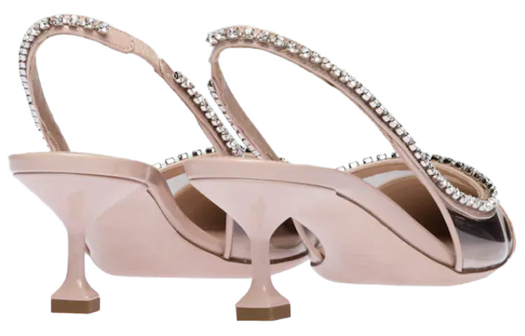 (W) MIU MIU Patent Vinyl Tie-Back High Heels 'Nude Pink' 圖 4