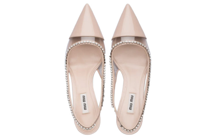 (W) MIU MIU Patent Vinyl Tie-Back High Heels 'Nude Pink' 圖 5