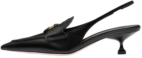 (Women) MIU MIU Penny 'Black Pointed-Toe Slingback Kitten Heels' 5D901D_XUQ_F0002_F_045 (Women) MIU MIU Penny 'Black Pointed-Toe Slingback Kitten Heels' 5D901D_XUQ_F0002_F_045