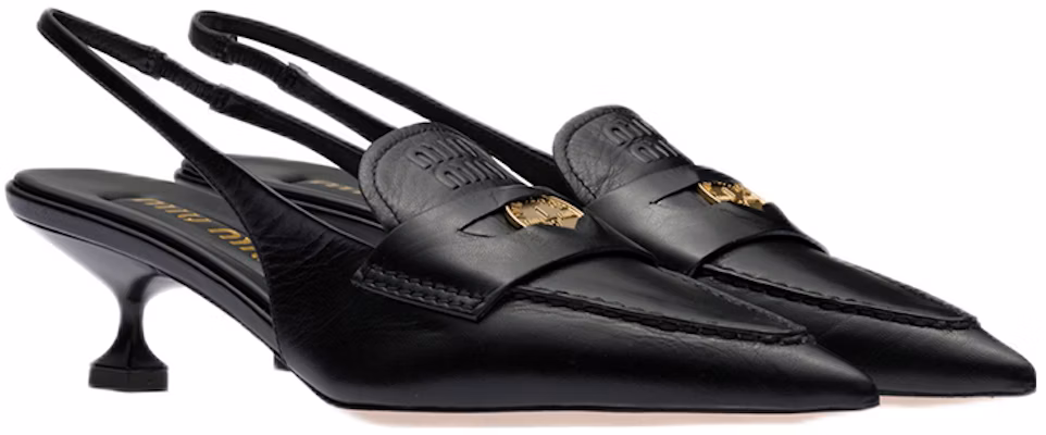 MIU MIU 缪缪 Penny 皮革 尖头露跟 细跟 中跟鞋 女款 黑色 Order MIU MIU 缪缪 Penny 皮革 尖头露跟 细跟 中跟鞋 女款 黑色