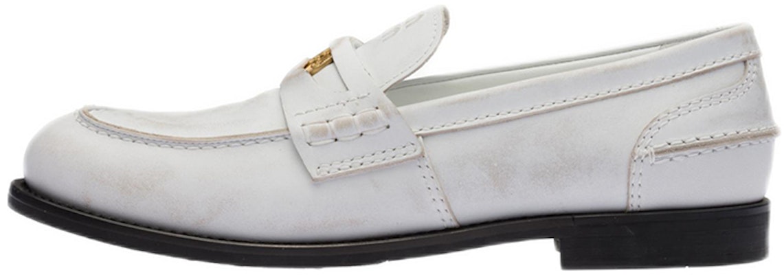 MIU MIU 缪缪 Penny 皮革樂福鞋 女款 白色 Buy MIU MIU 缪缪 Penny 皮革樂福鞋 女款 白色