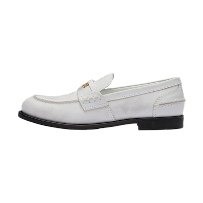 (W) MIU MIU Penny Leather Loafers 'White'