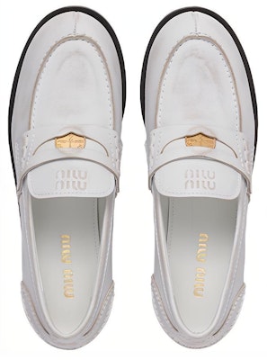 MIU MIU 缪缪 Penny 皮革樂福鞋 女款 白色 Purchase MIU MIU 缪缪 Penny 皮革樂福鞋 女款 白色