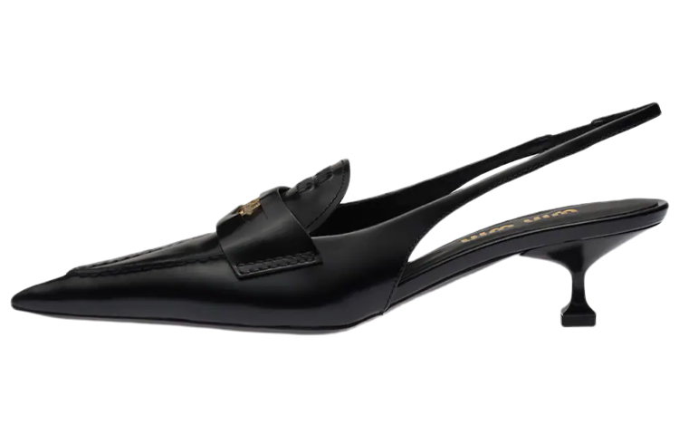 Buy (W) MIU MIU 便士黑色时尚皮革穆勒鞋 5D774D_ULX_F0002_F_045