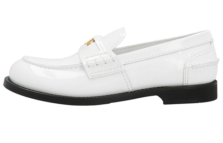 (Women) MIU MIU Penny Leather Slip-On Flats 'White' 5D773D_WHF_F0009_F_020