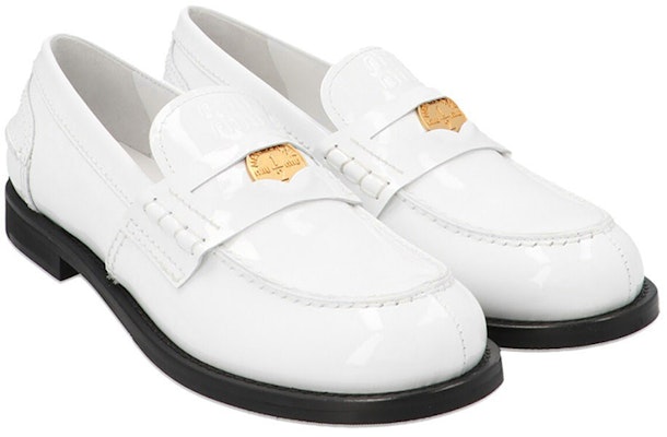 (W) MIU MIU Penny Kulit Slip-On Flats 'Putih' 5D773D_WHF_F0009_F_020 Lookbook (W) MIU MIU Penny Kulit Slip-On Flats 'Putih' 5D773D_WHF_F0009_F_020